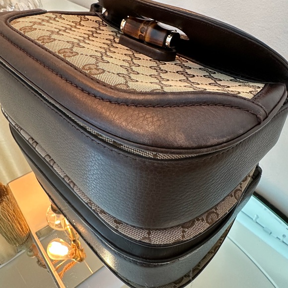 Gucci Bamboo 1947 Medium Original GG canvas w brown leather details & tassels - Picture 11 of 15